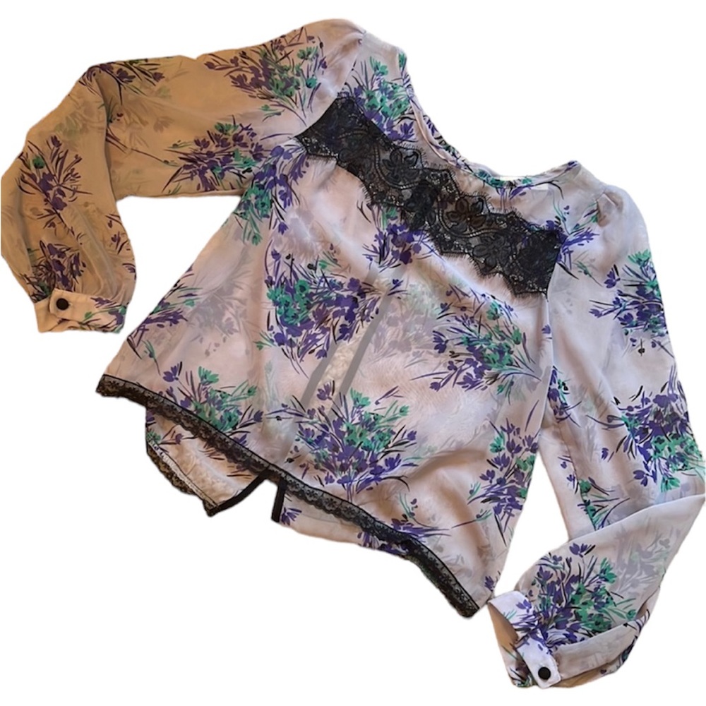 🌻 Lush Sheer Purple Floral Top